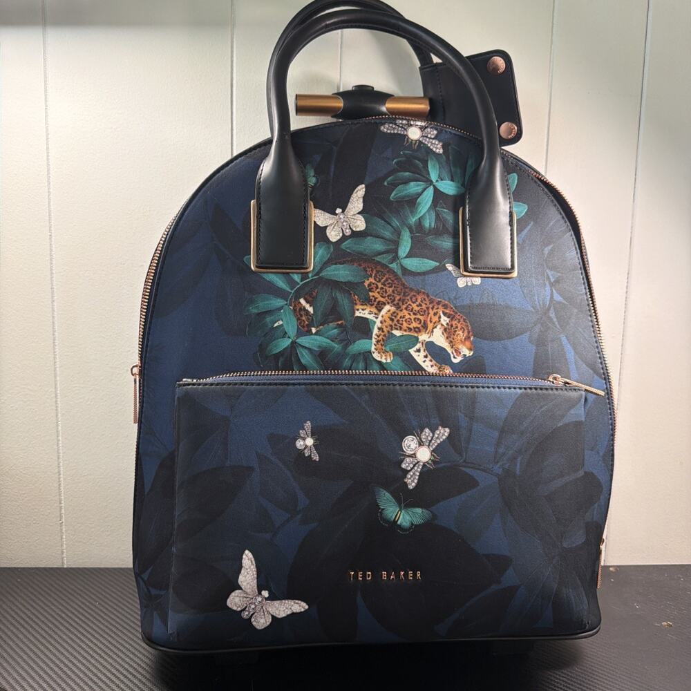 Ted Baker Roller Bag Suitcase Travel Luggage Personal Item Leopard Backpack